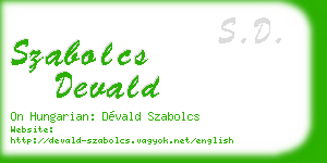 szabolcs devald business card